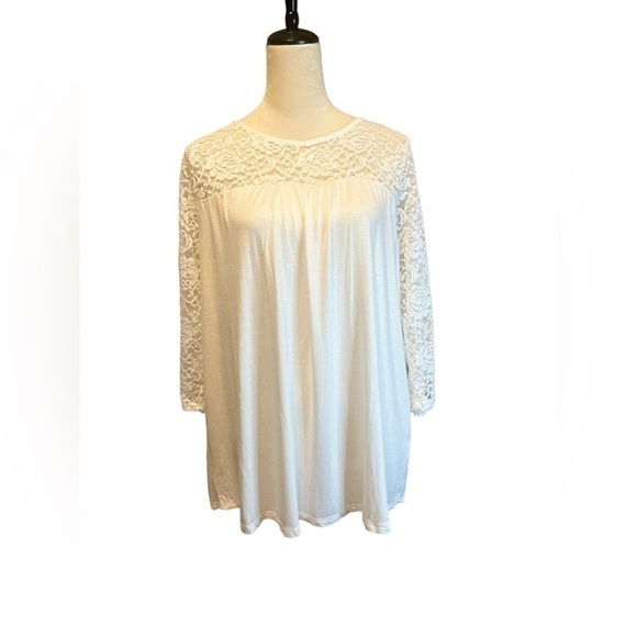 Riah fashion 1x women’s white lace top - Picture 1 of 8